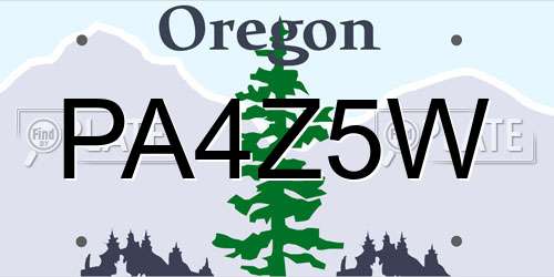 PA4Z5W Oregon License Plate