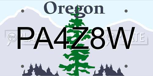 PA4Z8W Oregon License Plate