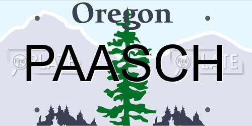 PAASCH Oregon License Plate