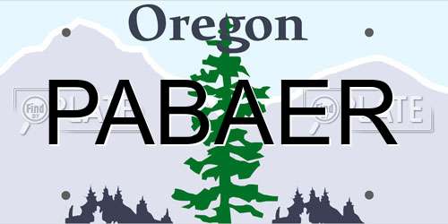 PABAER Oregon License Plate