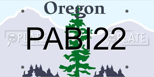 PABI22 Oregon License Plate