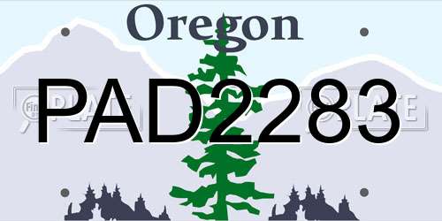PAD2283 Oregon License Plate