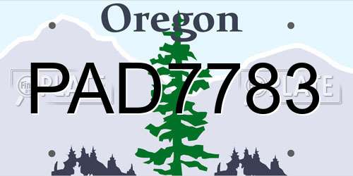 PAD7783 Oregon License Plate