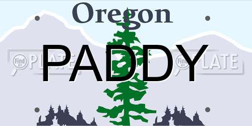 PADDY Oregon License Plate
