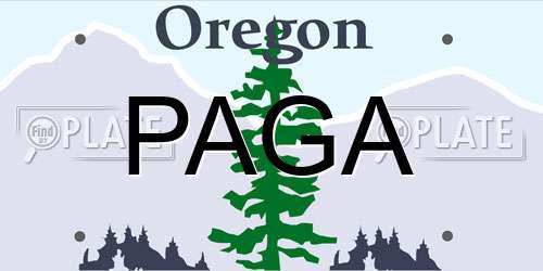 PAGA Oregon License Plate