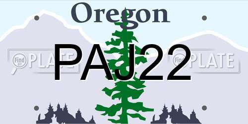 PAJ22 Oregon License Plate