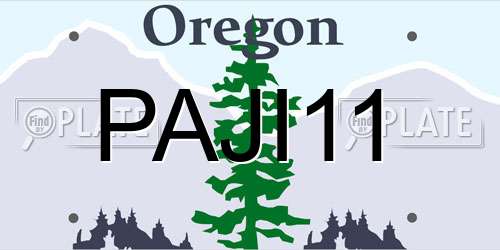 PAJI11 Oregon License Plate