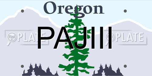 PAJIII Oregon License Plate