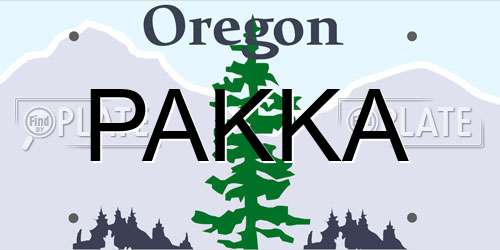PAKKA Oregon License Plate