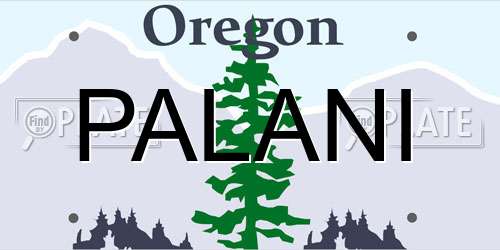 PALANI Oregon License Plate