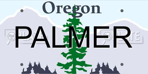 PALMER Oregon License Plate
