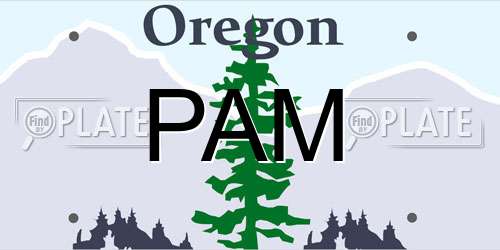 PAM Oregon License Plate
