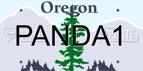 PANDA1 Oregon License Plate