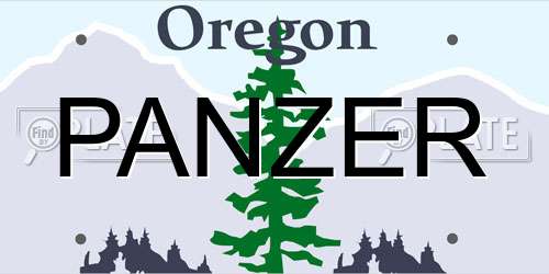PANZER Oregon License Plate