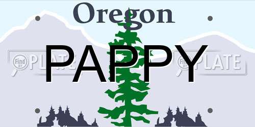 PAPPY Oregon License Plate