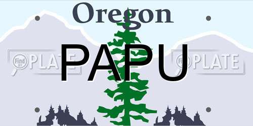 PAPU Oregon License Plate