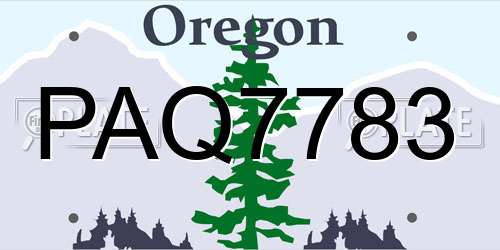 PAQ7783 Oregon License Plate