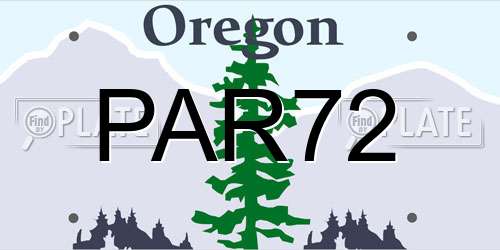 PAR72 Oregon License Plate