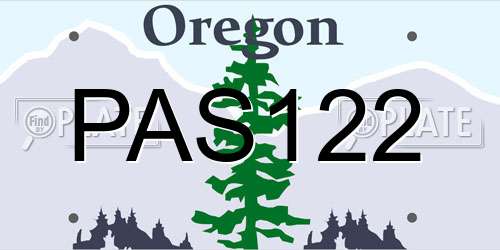 PAS122 Oregon License Plate