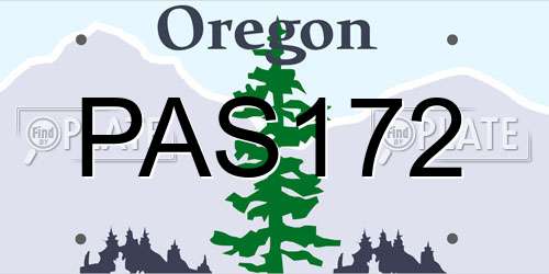 PAS172 Oregon License Plate