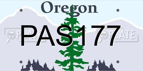 PAS177 Oregon License Plate
