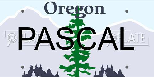 PASCAL Oregon License Plate