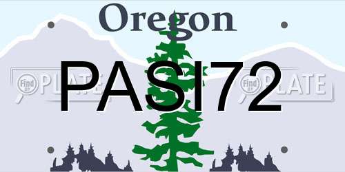 PASI72 Oregon License Plate
