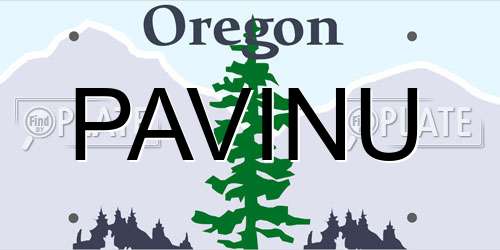 PAVINU Oregon License Plate