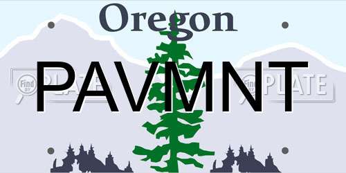PAVMNT Oregon License Plate