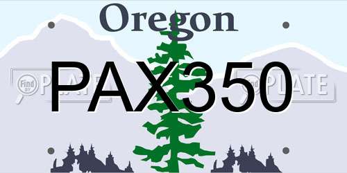 PAX350 Oregon License Plate
