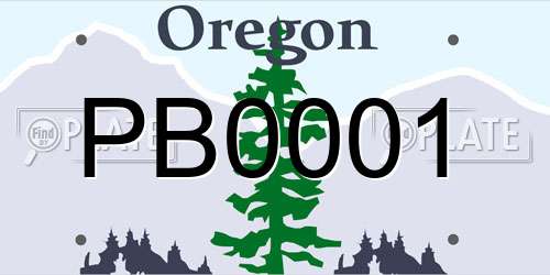 PB0001 Oregon License Plate