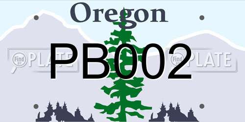 PB002 Oregon License Plate