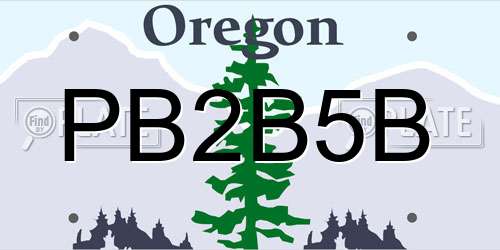 PB2B5B Oregon License Plate