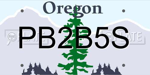 PB2B5S Oregon License Plate