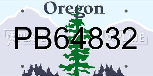 PB64832 Oregon License Plate