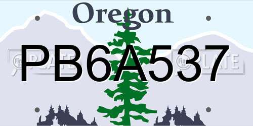PB6A537 Oregon License Plate