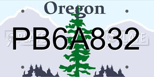 PB6A832 Oregon License Plate