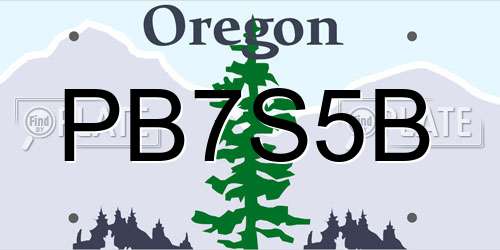 PB7S5B Oregon License Plate