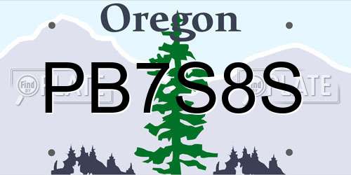 PB7S8S Oregon License Plate