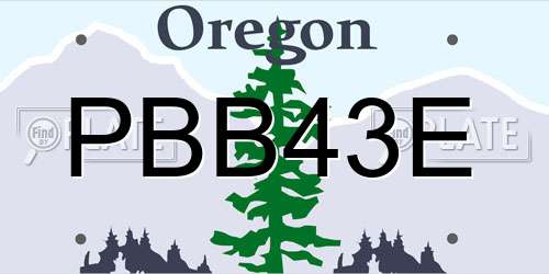 PBB43E Oregon License Plate