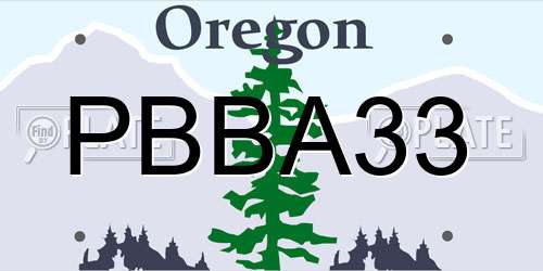 PBBA33 Oregon License Plate
