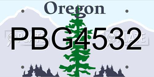 PBG4532 Oregon License Plate