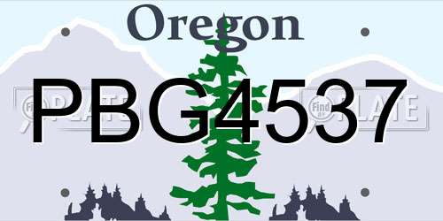 PBG4537 Oregon License Plate