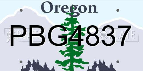 PBG4837 Oregon License Plate