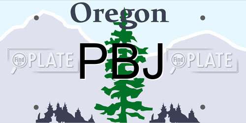 PBJ Oregon License Plate