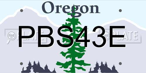 PBS43E Oregon License Plate