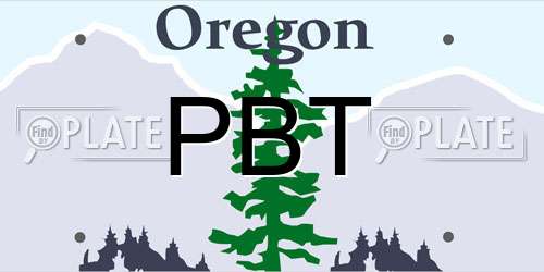 PBT Oregon License Plate