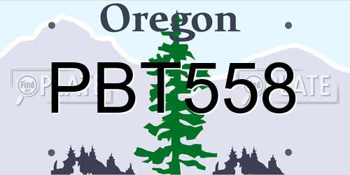 PBT558 Oregon License Plate