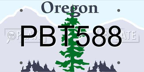 PBT588 Oregon License Plate