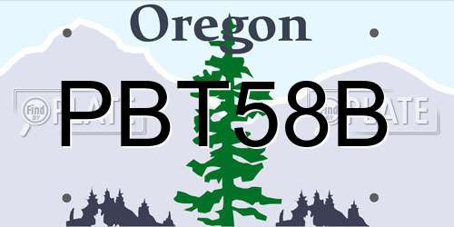 PBT58B Oregon License Plate